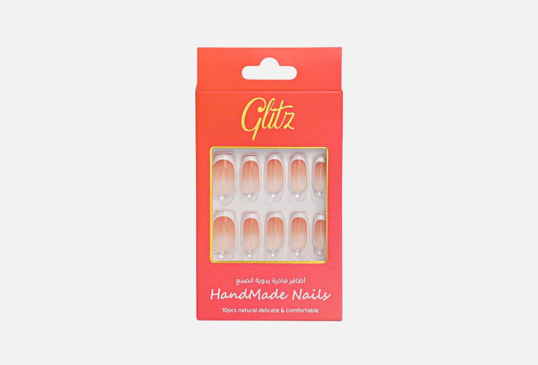 GLITZ Glue-on nails Nude french 10 pcs GLITZ Glue-on nails Nude french