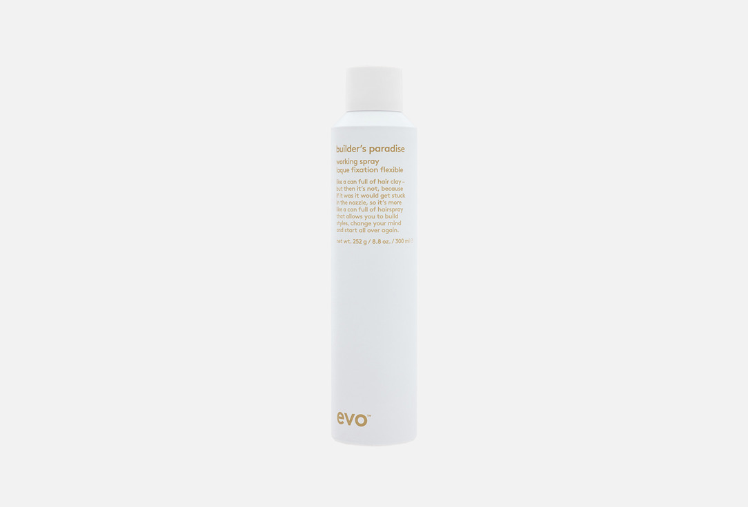 EVO medium hold Hair Spray builder’s paradise
