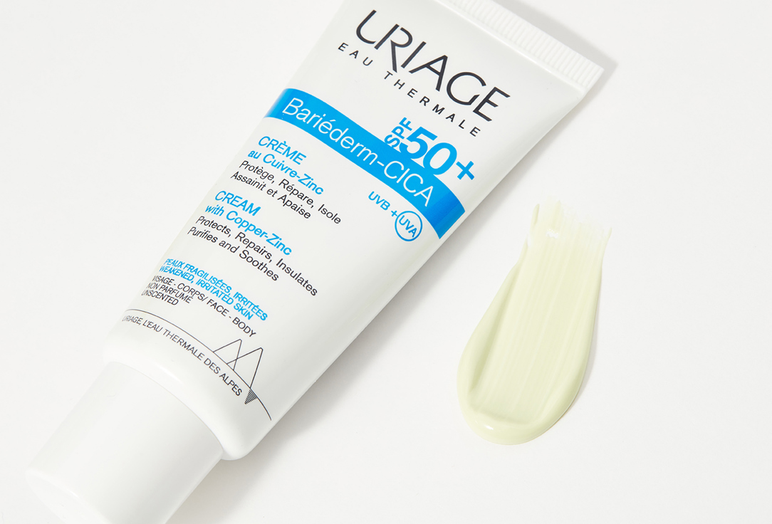 Uriage Крем с медью и цинком SPF50+ Bariederm Cica-Cream 40 мл Uriage Крем с медью и цинком SPF50+ Bariederm Cica-Cream