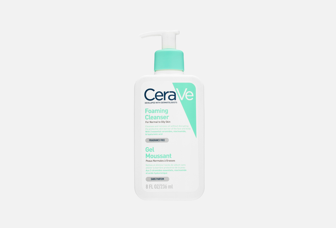 CeraVe Cleansing gel for face and body for normal to oily skin Foaming Cleanser 236 ml CeraVe Cleansing gel for face and body for normal to oily skin Foaming Cleanser