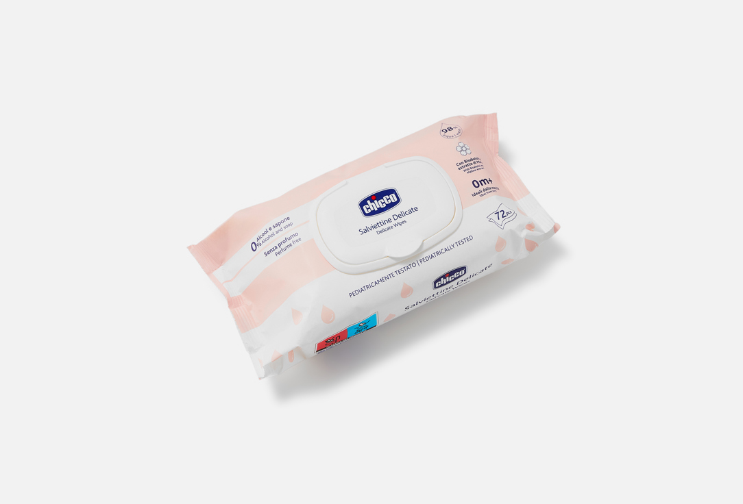 CHICCO Fragrance-free baby cleansing wipes Delicate Wipes 72 pcs CHICCO Fragrance-free baby cleansing wipes Delicate Wipes
