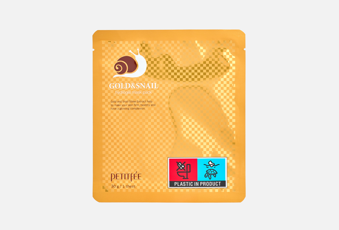 PETITFEE Brightening Face Mask Gold & Snail Hydrogel Mask 1 pcs PETITFEE Brightening Face Mask Gold & Snail Hydrogel Mask