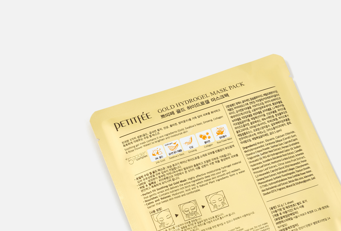 PETITFEE Revitalizing Face Mask Gold 24K Hydrogel Mask 32 g PETITFEE Revitalizing Face Mask Gold 24K Hydrogel Mask