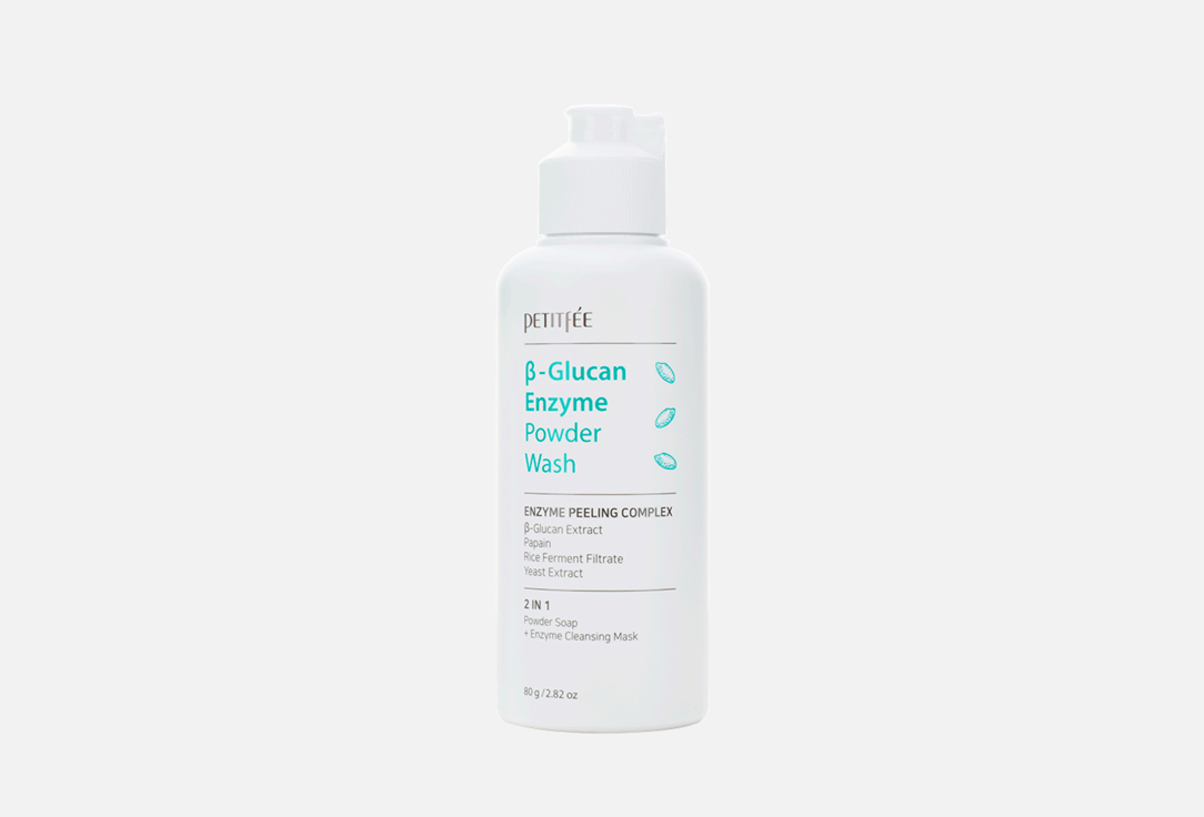 PETITFEE Powder Cleanser Beta-Glucan Enzyme Powder Wash 80 g PETITFEE Powder Cleanser Beta-Glucan Enzyme Powder Wash