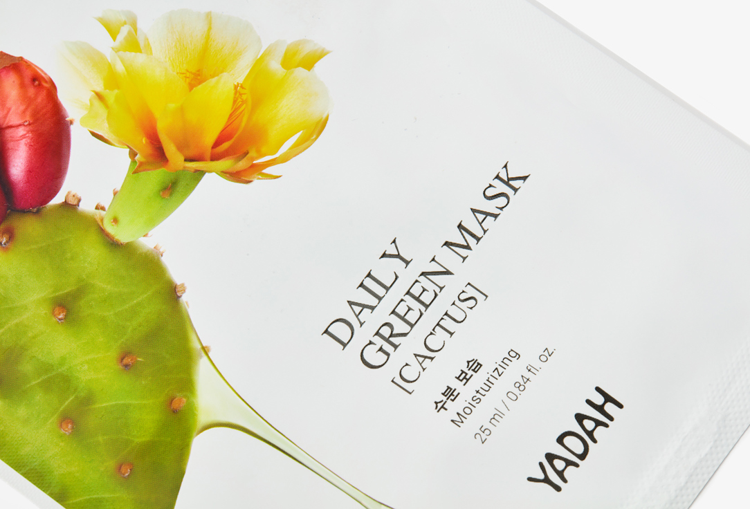 Yadah Увлажняющая маска на тканевой основе с экстрактом опунции DAILY GREEN MASK-CACTUS